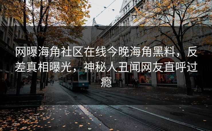 网曝海角社区在线今晚海角黑料，反差真相曝光，神秘人丑闻网友直呼过瘾