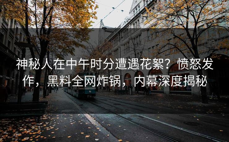 神秘人在中午时分遭遇花絮？愤怒发作，黑料全网炸锅，内幕深度揭秘