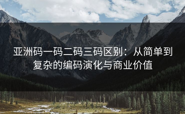 亚洲码一码二码三码区别：从简单到复杂的编码演化与商业价值